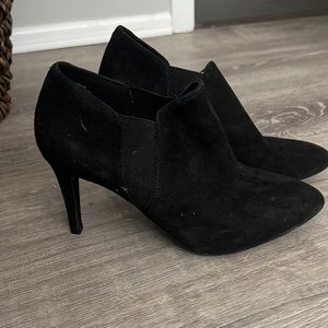 Black suede booties